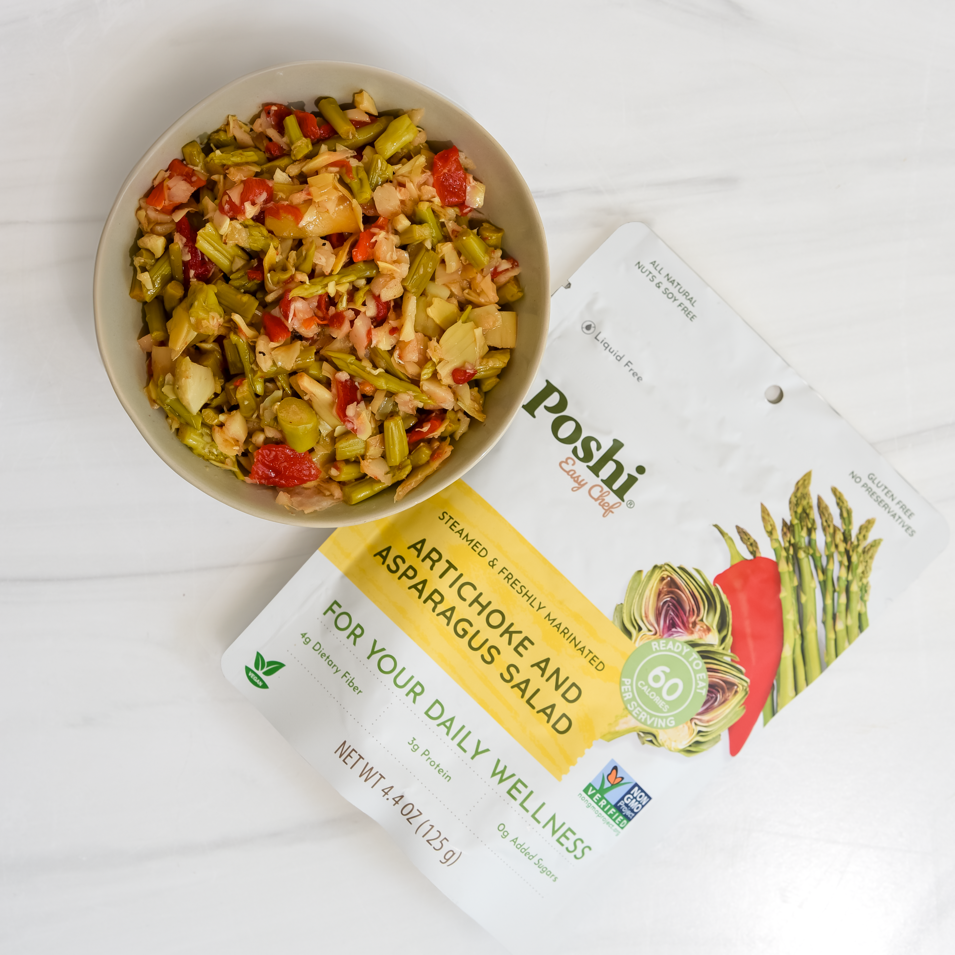 Artichoke & Asparagus Salad | Easy Chef - 10 Pack (4.4 OZ/Pouch