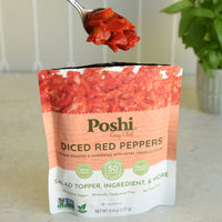 Diced Red Peppers - Flame-Roasted & Marinated with Extra Virgin Olive Oil | Easy Chef - 10 Pack (4.4 OZ/Pouch)