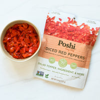 Diced Red Peppers - Flame-Roasted & Marinated with Extra Virgin Olive Oil | Easy Chef - 10 Pack (4.4 OZ/Pouch)