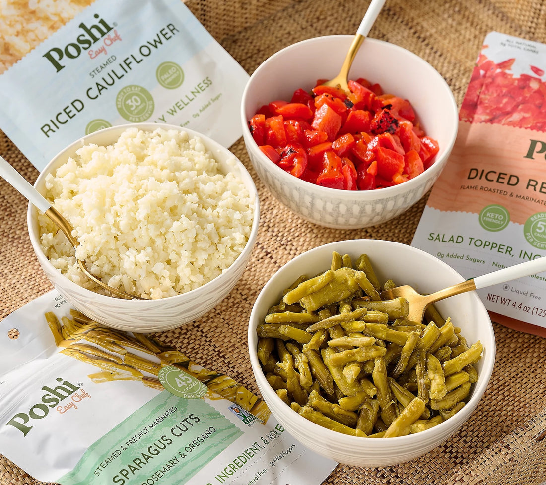 Limited Easy Veggie Side Trio - 6ct Riced Cauliflower, Diced Red Peppers, and Asparagus Cuts