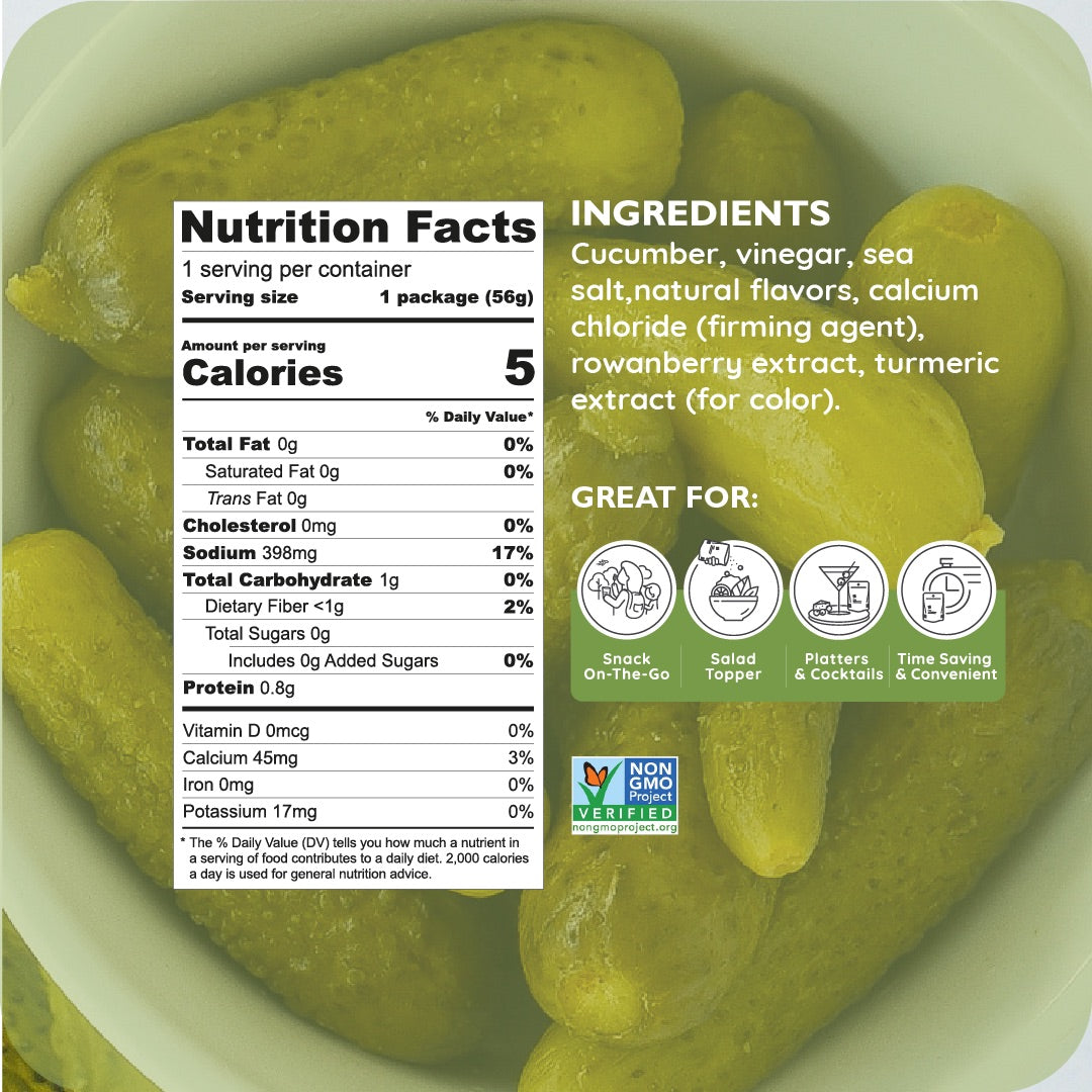 Petite Dill Pickles - 10 Snack Packs (2 OZ/Pouch)