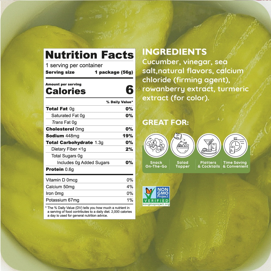 Sliced Dill Pickles - 10 Snack Packs (2 OZ/Pouch)