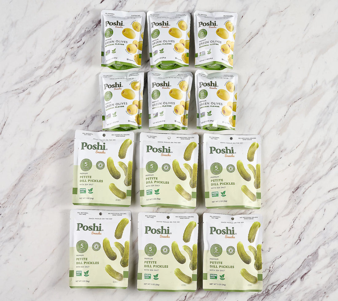 Limited Savory Snack Duo - 12ct Premium Petite Dill Pickles & Pitted Green Olives
