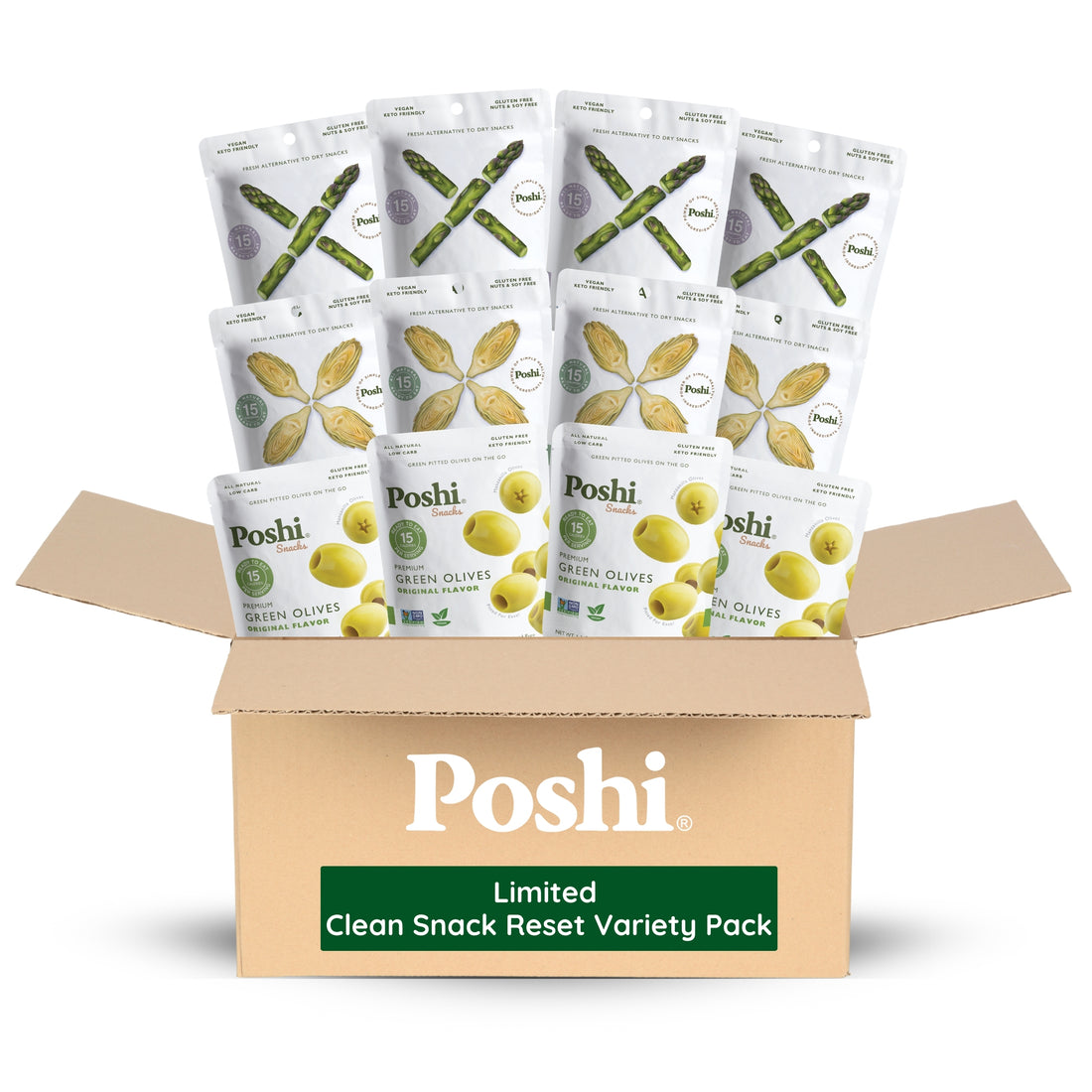 Limited Clean Snack Reset Variety Pack - 12ct  Premium Olives & Marinated Veggies