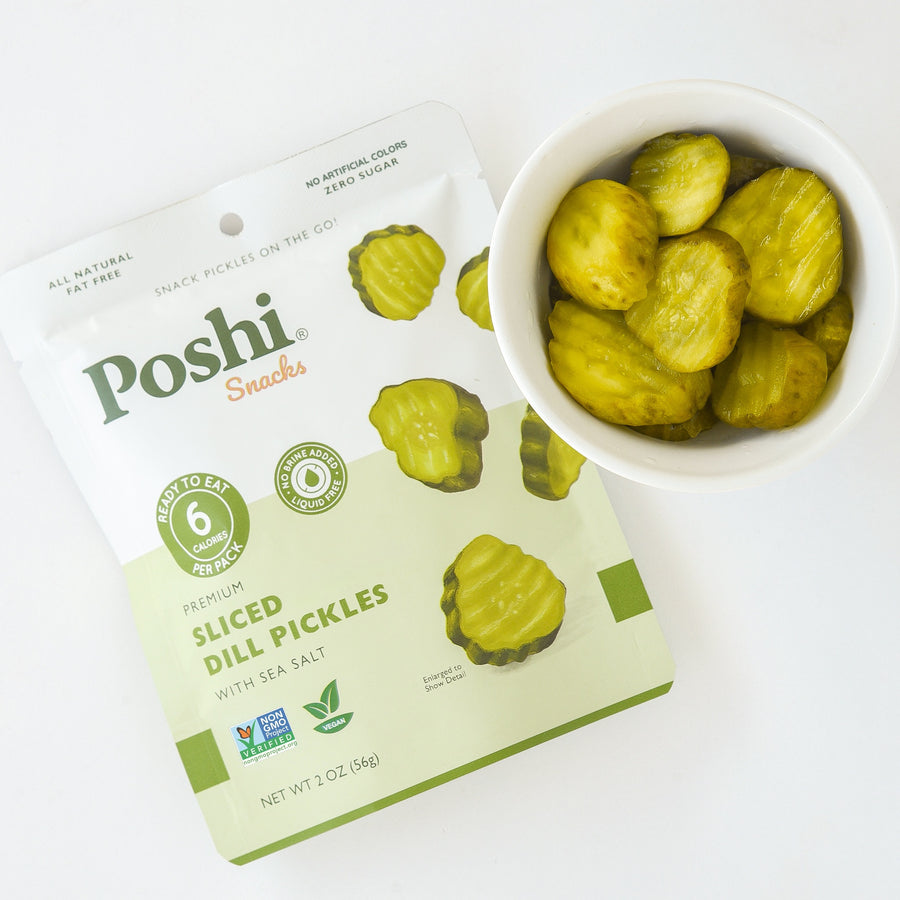 Sliced Dill Pickles - 10 Snack Packs (2 OZ/Pouch) – 🌱 Poshi