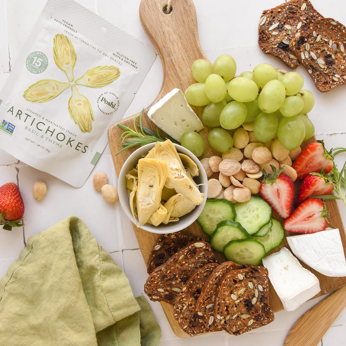 Poshi Artichokes With Basil & Thyme 10 Pack (1.58 OZ/Pouch) 🌱 Poshi