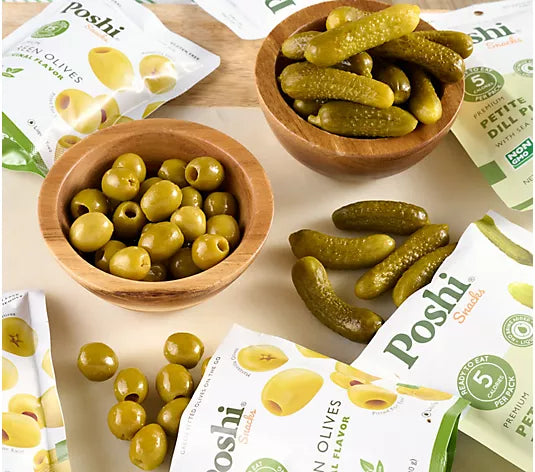 Limited Savory Snack Duo - 12ct Premium Petite Dill Pickles & Pitted Green Olives